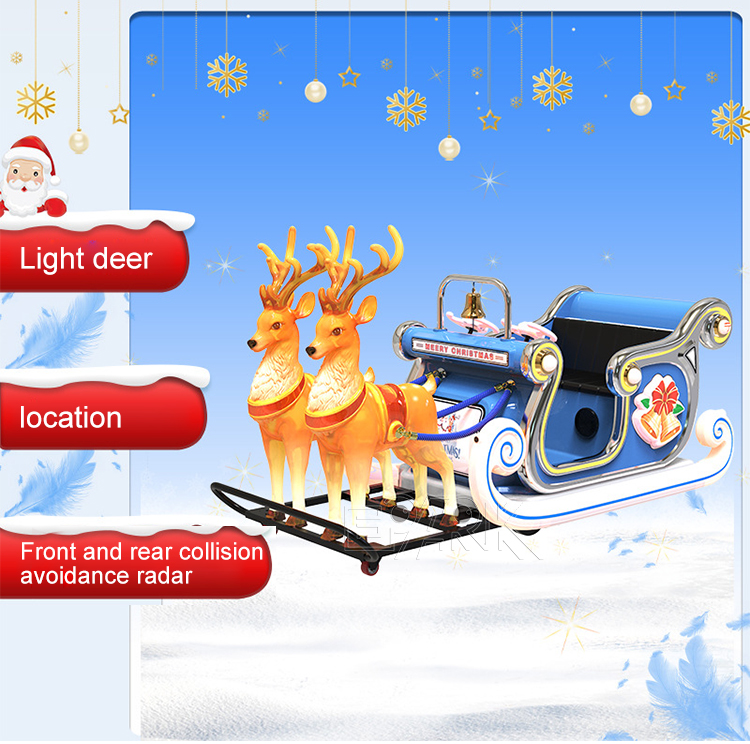 Amusement ElectricCartoon Design Santa Claus's Reindeer Festival Decoration Amusement Sleigh RideCar Bumpers Car Price Electric Christmas Bumper Cars For Kids manufacture