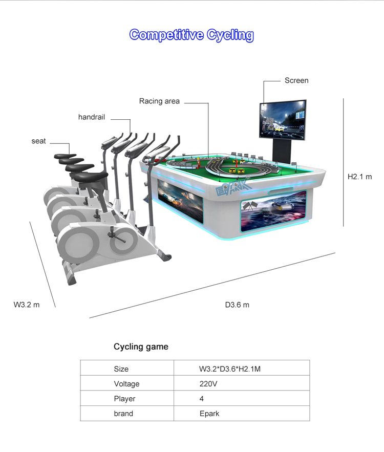 New Arrival Hot Sale Multiplayer Interactive Sport Theme Arcade Bicycle Racing Game Machines factory
