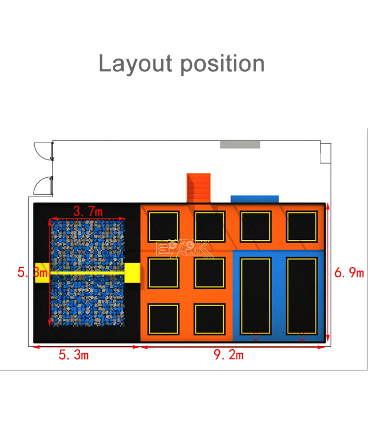 Commercial New Soft Indoor Trampoline Kids Amusement Jumping Trampoline Park Equipment For Children manufacture