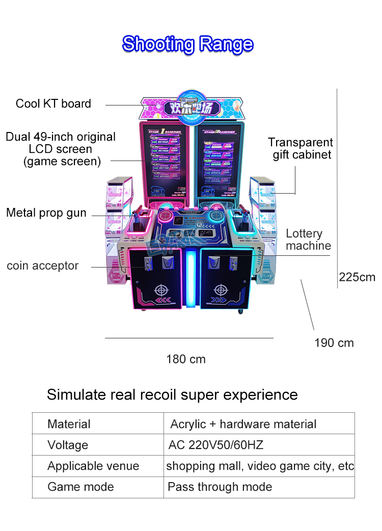 2 Players Gun Shooting Game Shooting Simulator Machine Arcade Video Game Machine factory
