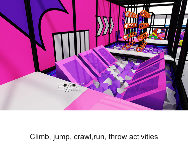 Interesting Entertainment Commercial Customized Indoor Play Area Trampoline Park With Foam Pit manufacture