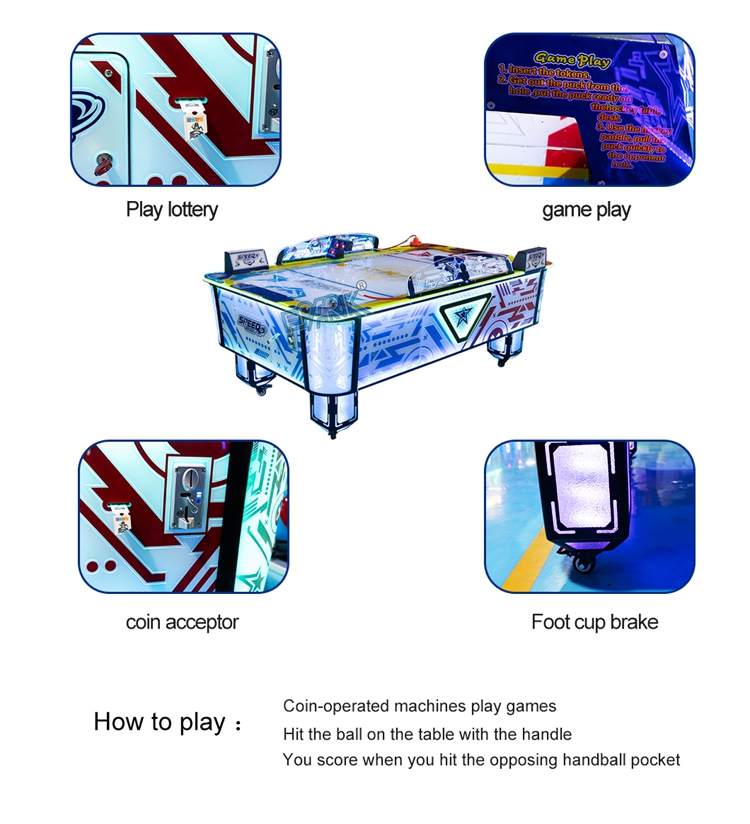 Commercial Amusement Park Interactive Dazzling Hockey Table Two Players Luxury Coin Operated Air Hockey Machine manufacture