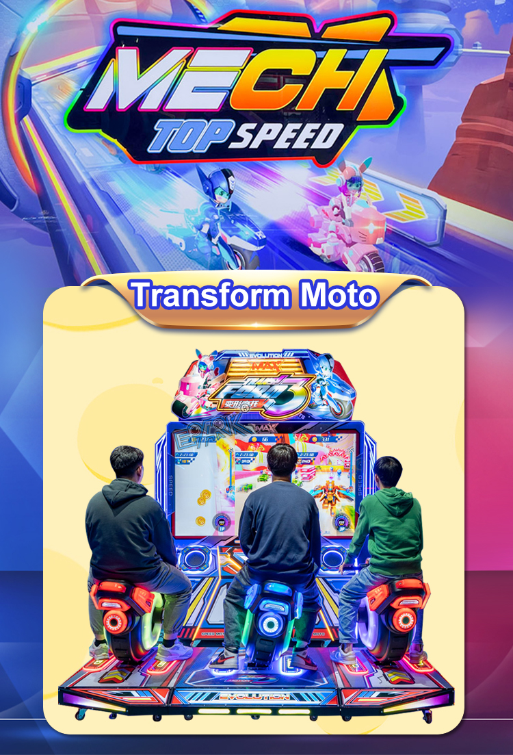 3 Players Motorcycle Racing Simulator Arcade Machine Coin Operated Kids Video Game Machine Car Driving Simulator supplier