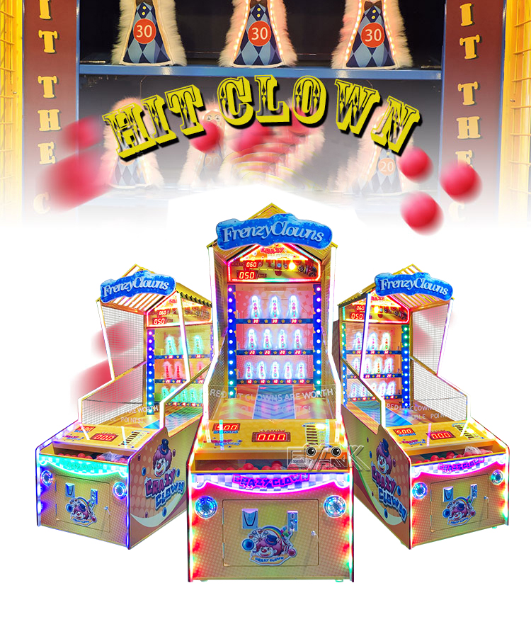 Clown Frenzy Redemption Machine Arcade Coin Operated Kids Indoor Games details