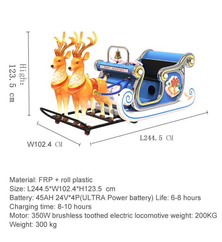 Amusement ElectricCartoon Design Santa Claus's Reindeer Festival Decoration Amusement Sleigh RideCar Bumpers Car Price Electric Christmas Bumper Cars For Kids manufacture