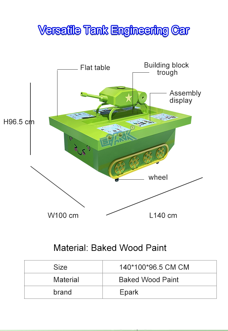 Versatile Tank Engineering Car Building Block Table manufacture