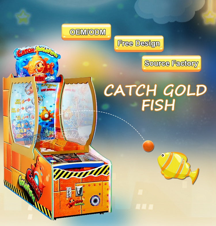 Coin Operated Arcade Catch Gold Fish Hunting Ball Redemption Ticket Lottery Game Machine supplier