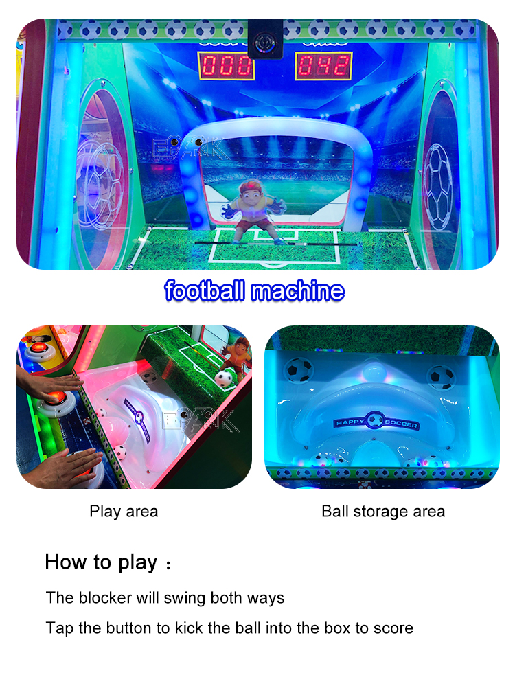 Funny Happy Athletes Kids Coin Operated Ticket Game Machine Popular Soccer Game Machine details