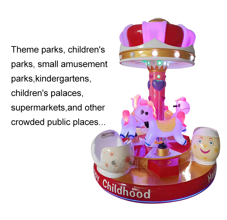 Coin Operated Carousel Kiddie Rides Carousel Game Machine manufacture