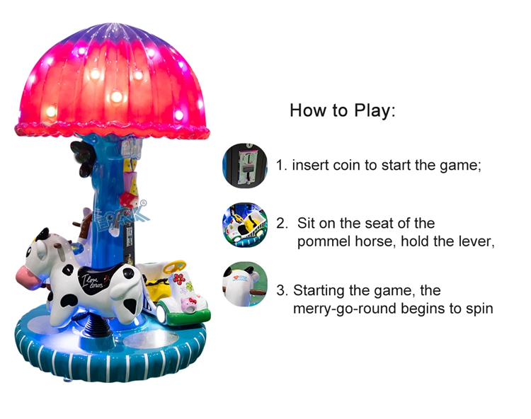 Indoor Amusement Outdoor Equipment Coin Operated Game Machine Kiddie Ride Machines Kids Carousel Horse Ride supplier