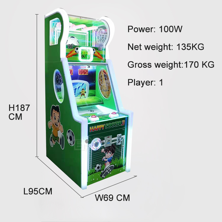 Indoor Amusement Coin Operated Arcade Happy Soccer Lottery Ticket Prize Game Machine manufacture