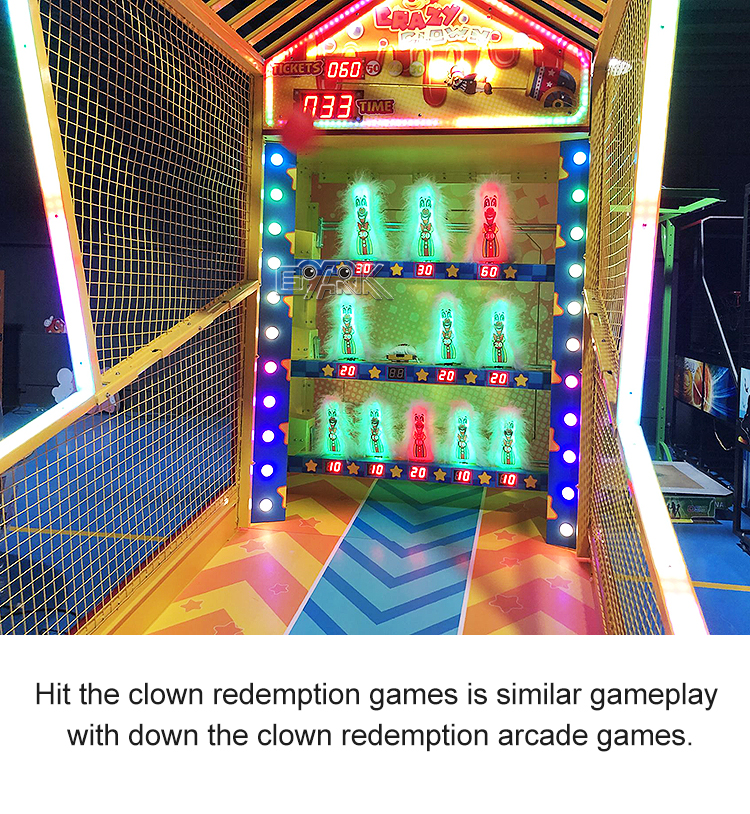 Clown Frenzy Redemption Machine Arcade Coin Operated Kids Indoor Games factory