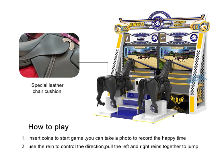 Amusement Park Equipment 2 Players Coin Operated Arcade Horse Racing Game Machine manufacture