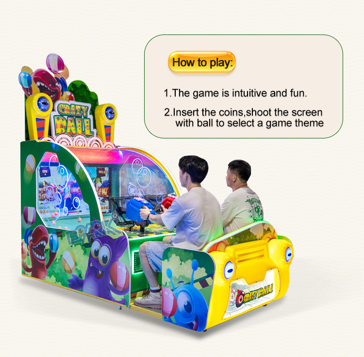 42 Inch Coin Operated Kids Game Machine Ball Shooting Arcade Coin Pusher Game factory