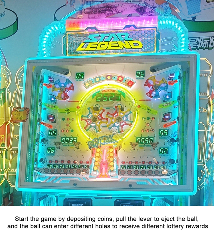 Indoor Amusement Park Arcade Game Coin Pusher Machine Star Legend Ball Machine factory