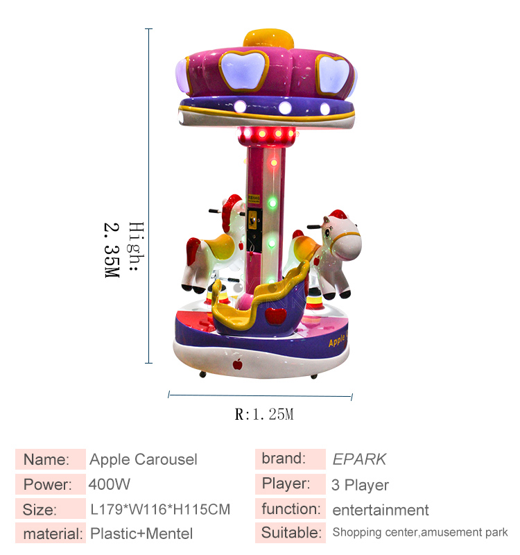 Factory Wholesale Commercial Kids Children Merry Go Round Carousels Horse Ride For Sale details