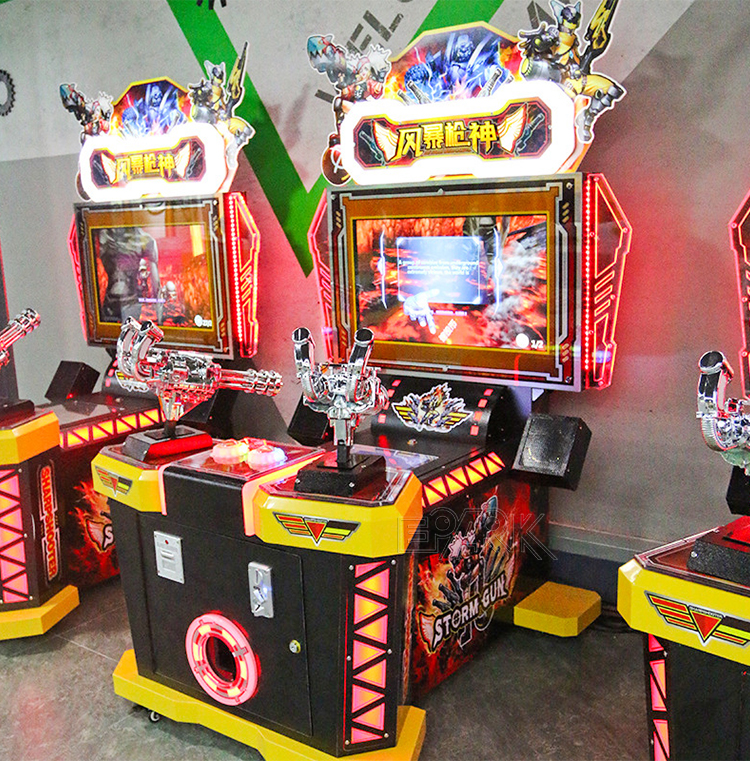 Gun Shooting Game Machine Kids Pusher Arcade Shooting Game Machine Coin Operated Games Gun Shoot Machine manufacture