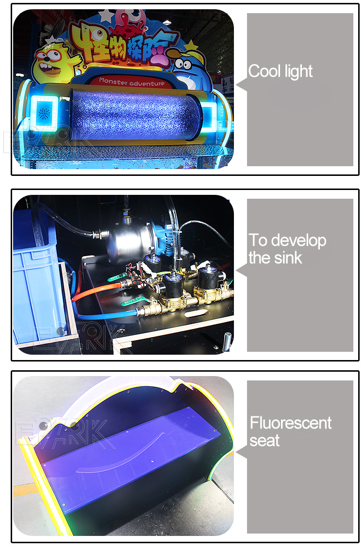 Coin Operated Monster Adventure Shooting Game Water Shooting Ticket Redemption Game Machine manufacture