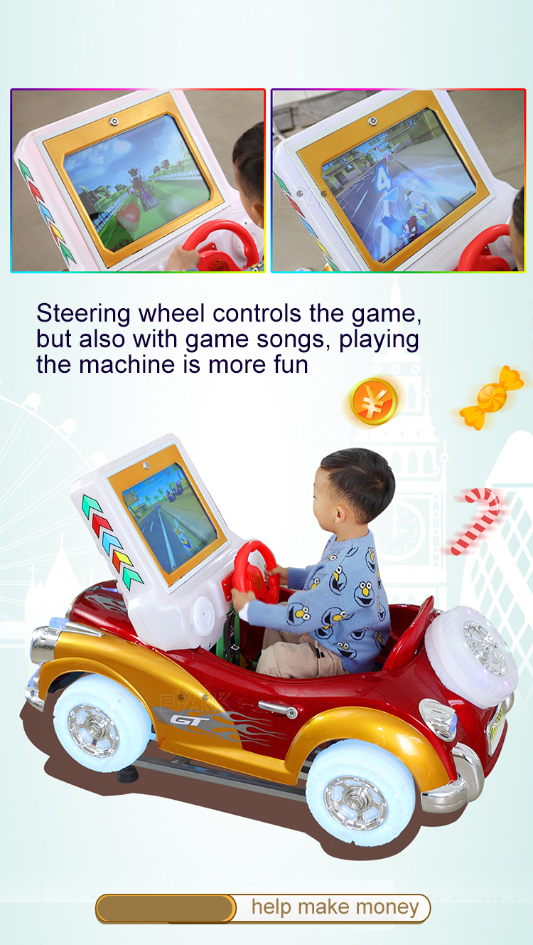 Coin Operated 3d Kiddie Ride Game Simulator Arcade Kids Motor Video Racing Game Machine For Children factory