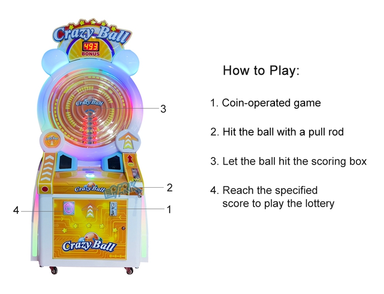 Coin Operated Crazy Ball Pinball Game Electronic New Arcade Game Pinball Machine manufacture