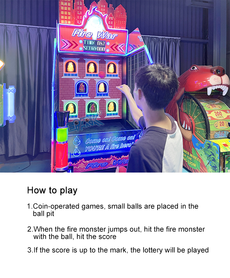 Kids Coin Operated Prize Game Machine Arcade Redemption Games Machines Shooting Ball Game manufacture
