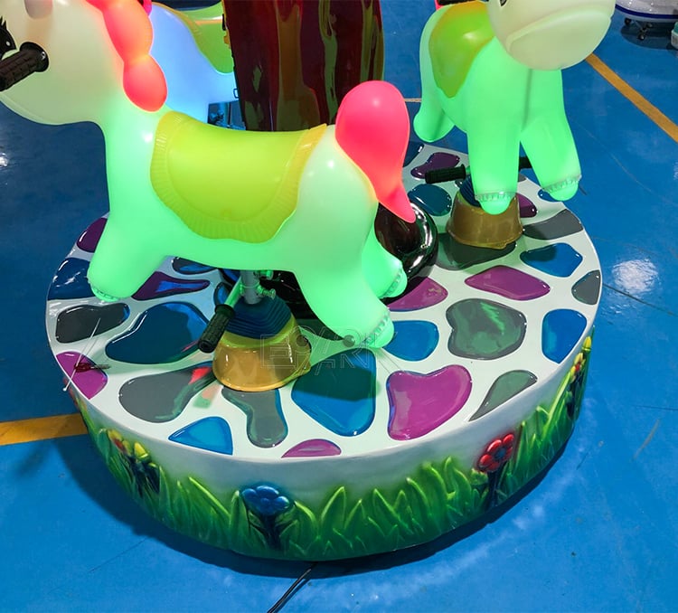 3 Seats Attractions Indoor Kids Amusement Rides Horse Carousel Merry Go Round For Sale factory