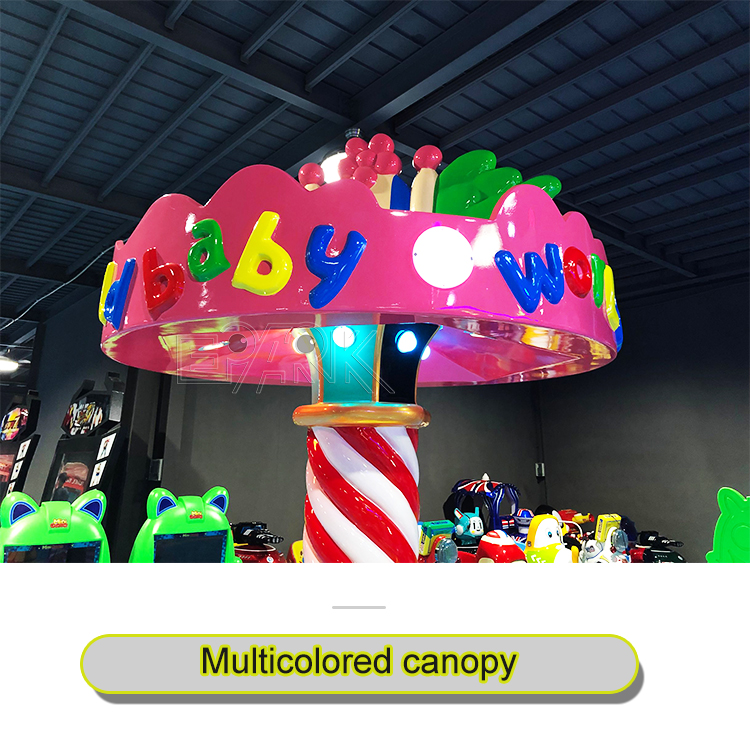 Indoor 3 Seats Kiddie Carousel Rides Mini Merry Go Round Kids Carousel Horse Rides For Sale details