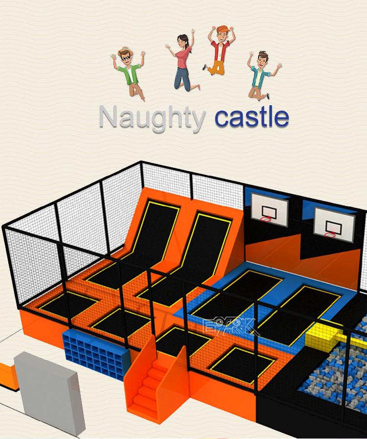 Commercial New Soft Indoor Trampoline Kids Amusement Jumping Trampoline Park Equipment For Children supplier