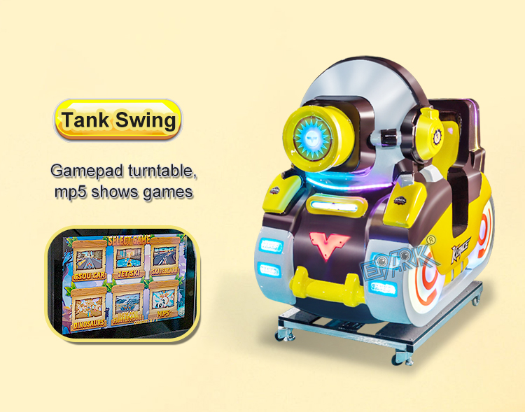 MP5 Screen Indoor Coin Operated Kiddie Ride Amusement Swing Children's Rocking Car factory