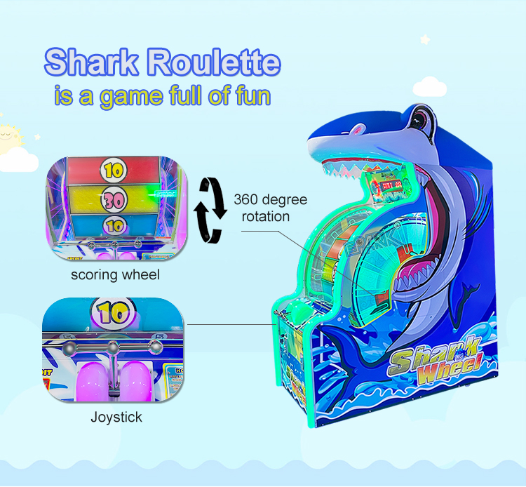 Indoor Coin Operated Arcade Juegos Para Ninos Shark Wheel Dinosaur Ticket Lottery Game Machine manufacture