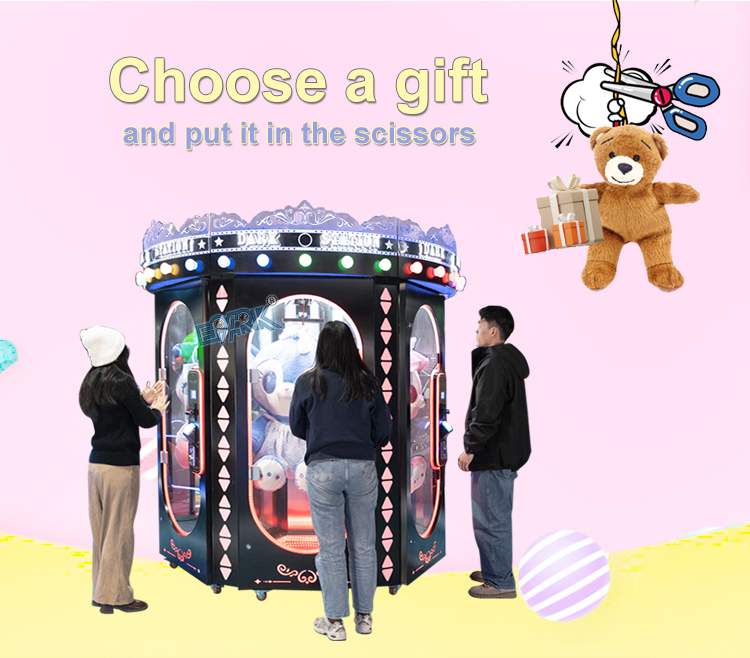 6 Players Threeplus Pink Date Arcade Claw Machine Prize Cutting Gift Game Machine details