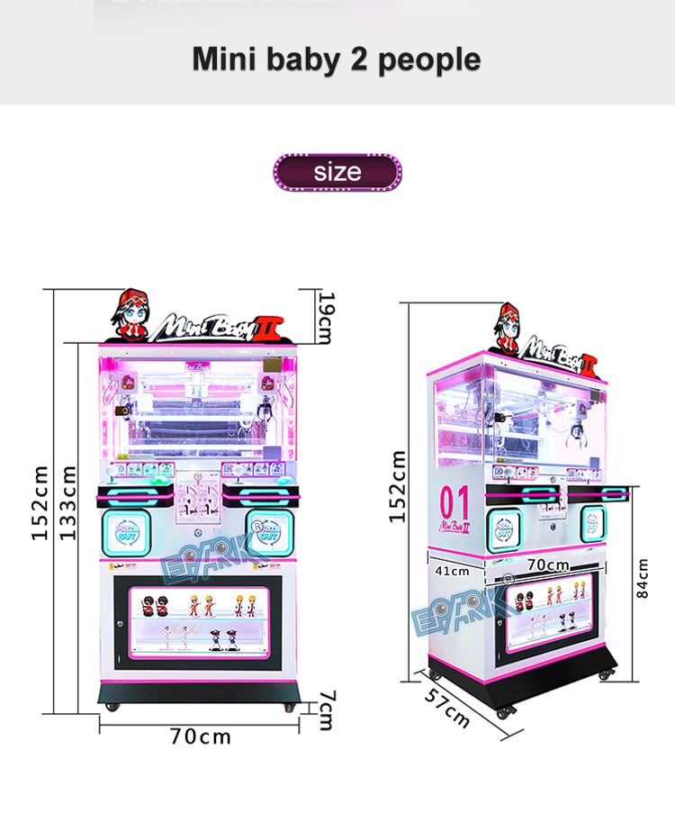 Coin Operated Game Machine Arcade Mini Baby 2 People Claw Machine Toy Grabber Vending Machine details