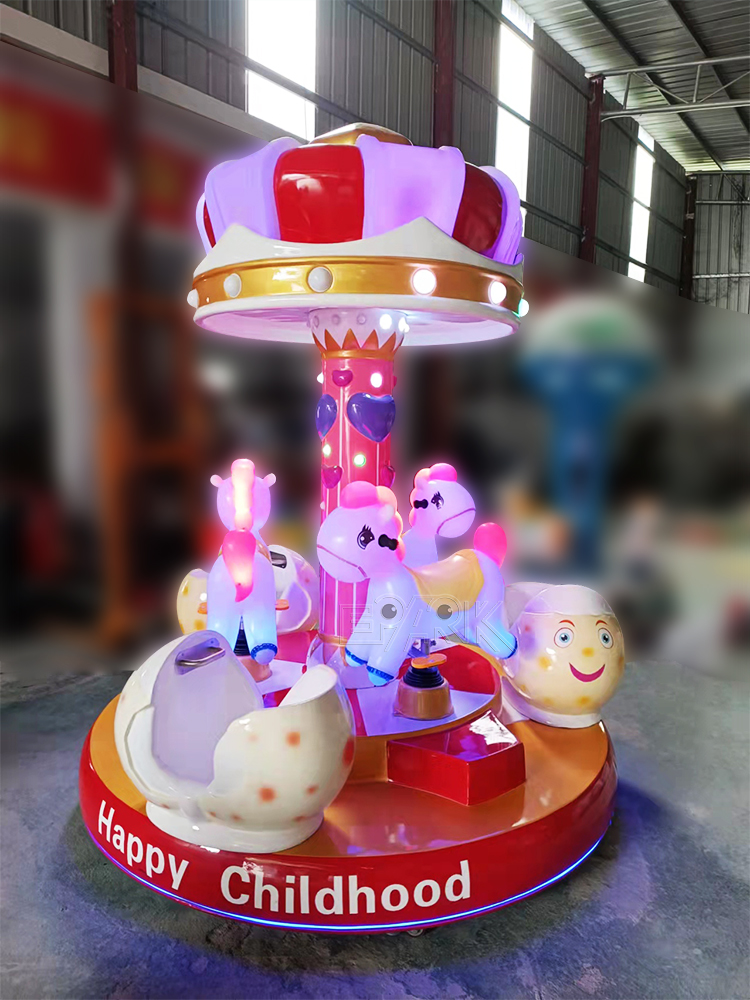 Coin Operated Carousel Kiddie Rides Carousel Game Machine factory