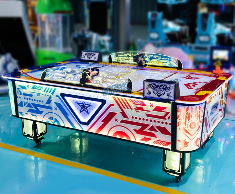 Commercial Amusement Park Interactive Dazzling Hockey Table Two Players Luxury Coin Operated Air Hockey Machine manufacture