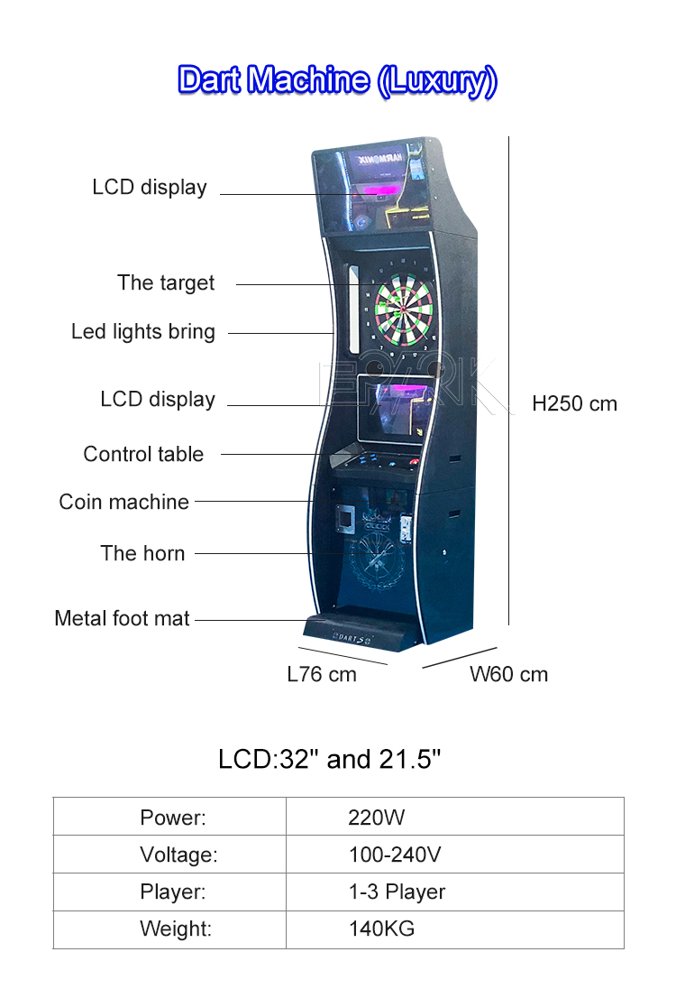 Luxury Dart Game Machine Indoor Sports Coin Operated Electric Darts Machine details