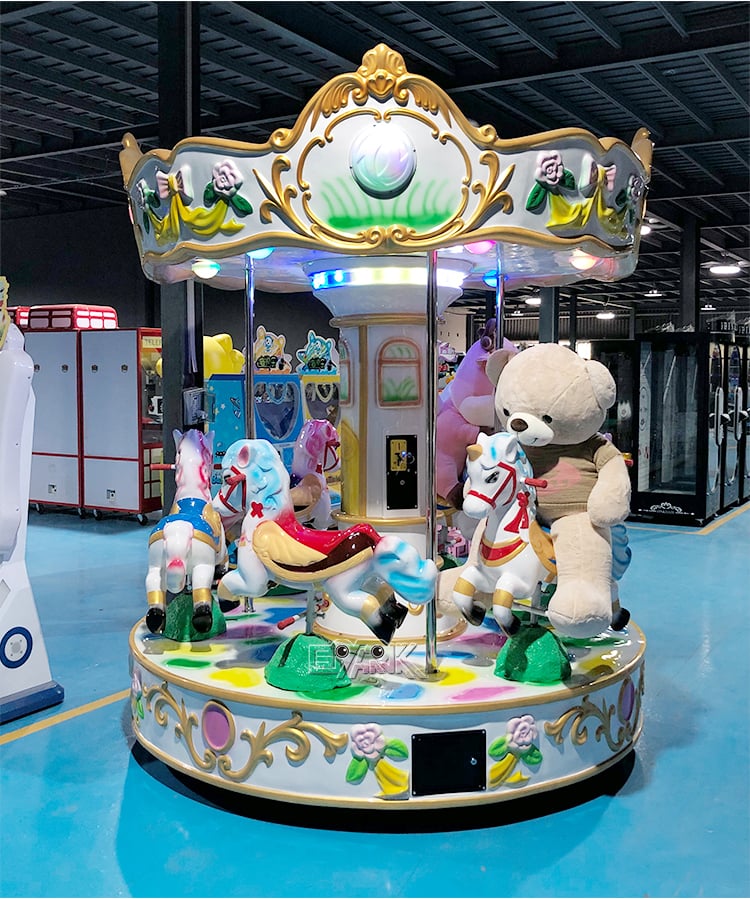 Amusement Park Kids Arcade Machine Children Merry Go Round Coin Operated 6 Seats Carousel details