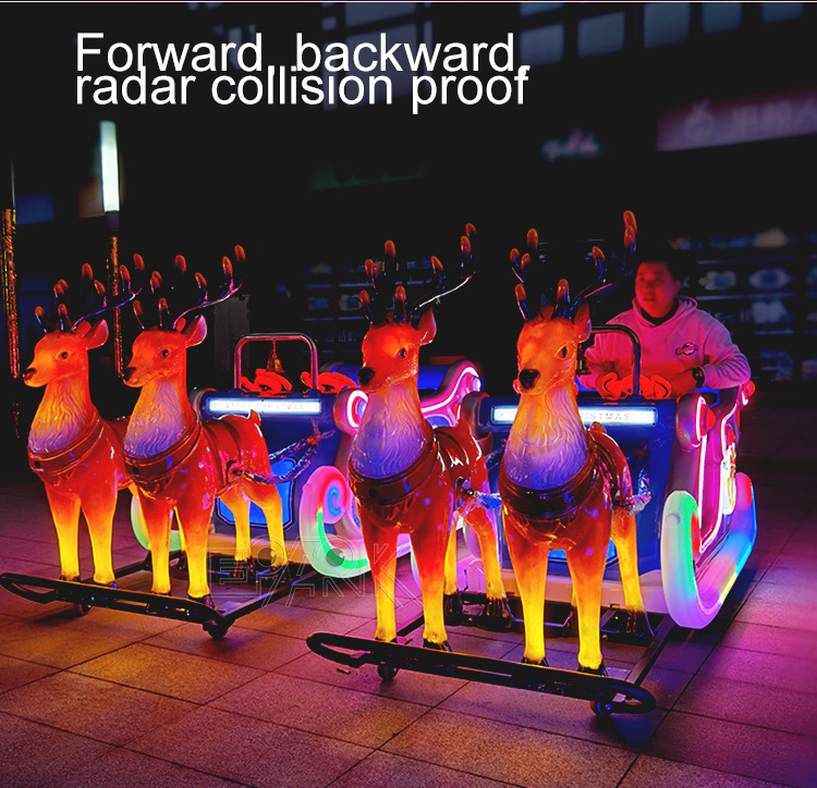 Amusement ElectricCartoon Design Santa Claus's Reindeer Festival Decoration Amusement Sleigh RideCar Bumpers Car Price Electric Christmas Bumper Cars For Kids supplier