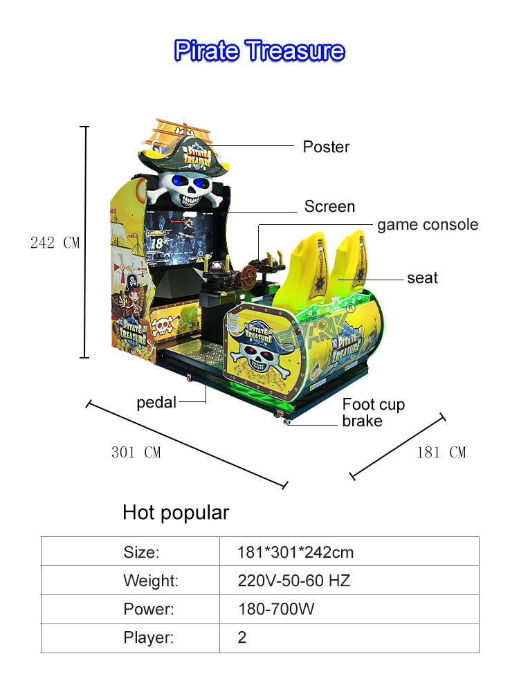 Coin Operated 2 Players Shooting Simulator Game Machine Pirate Treasure Shooting Arcade Game Machine manufacture