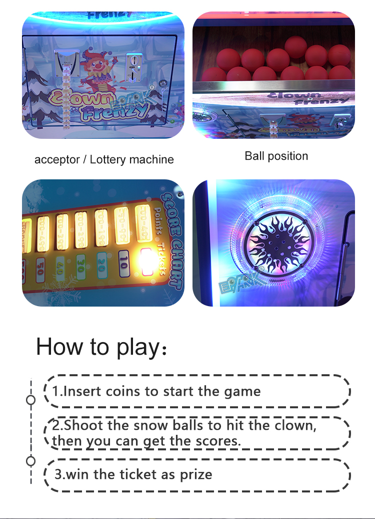 Coin Operated Redemption Ball Throw Arcade Shark Park Ticket Lottery Game Machine details