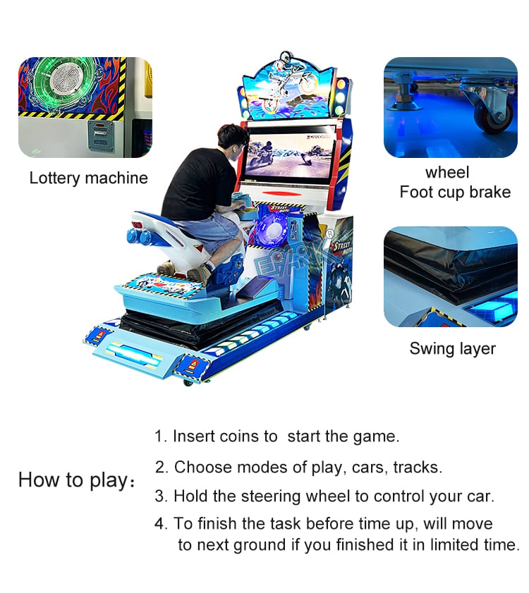 Factory Most Popular Coin Operated (HD) Full Motion Motor Motorcycle Simulator Arcade Game Machine factory