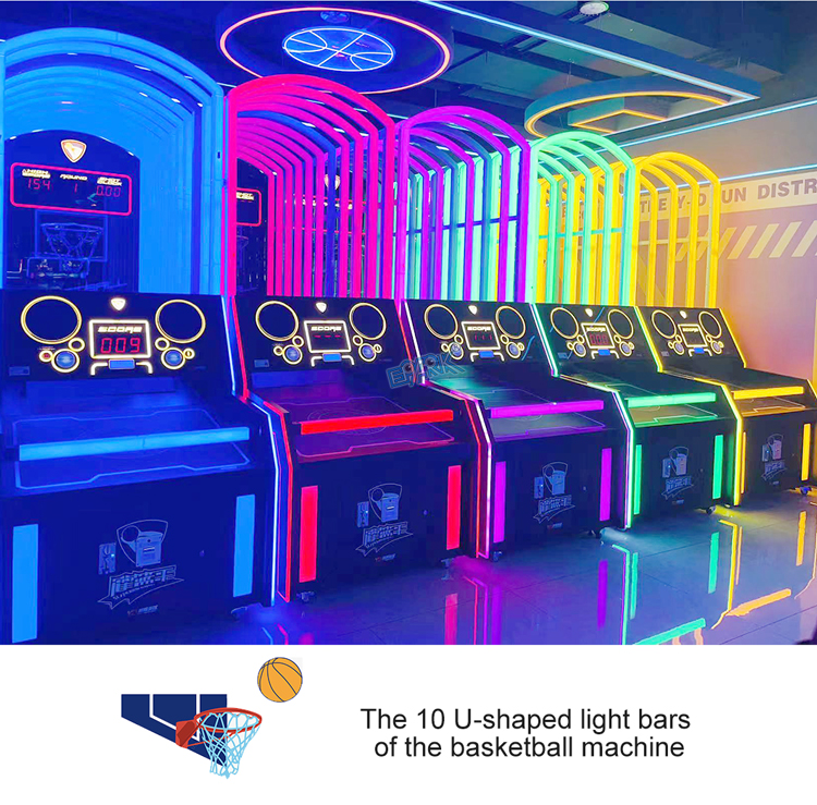 Coin Operated Flashing Basketball Hoops Shooting Game Machine Indoor Arcade Street Basketball Machine Arcade Games manufacture
