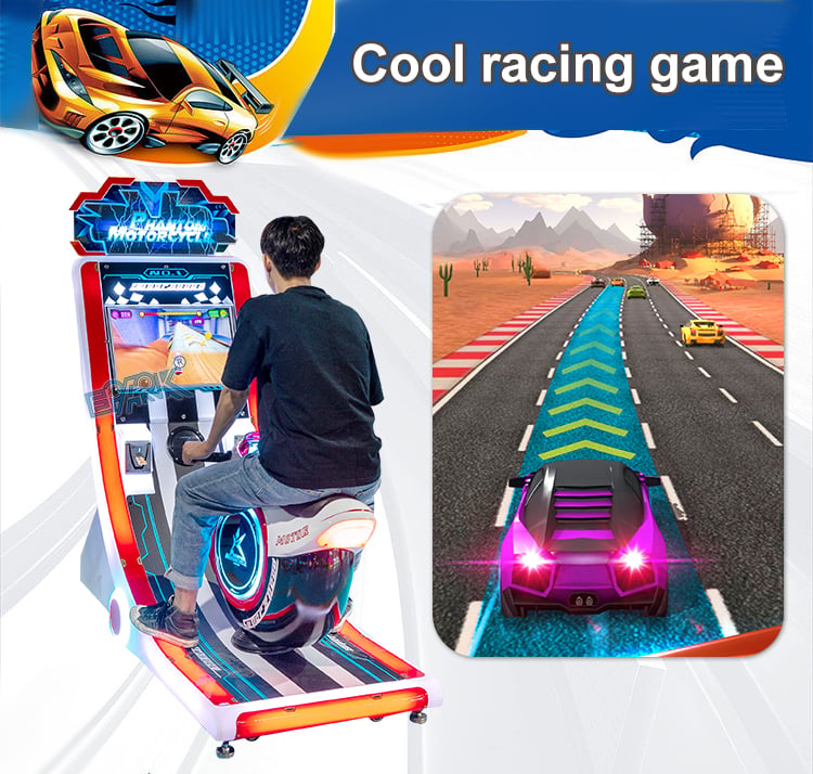 Motorcycle Driving Simulator Arcade Motor Racing Car Game Machine For Game Center manufacture