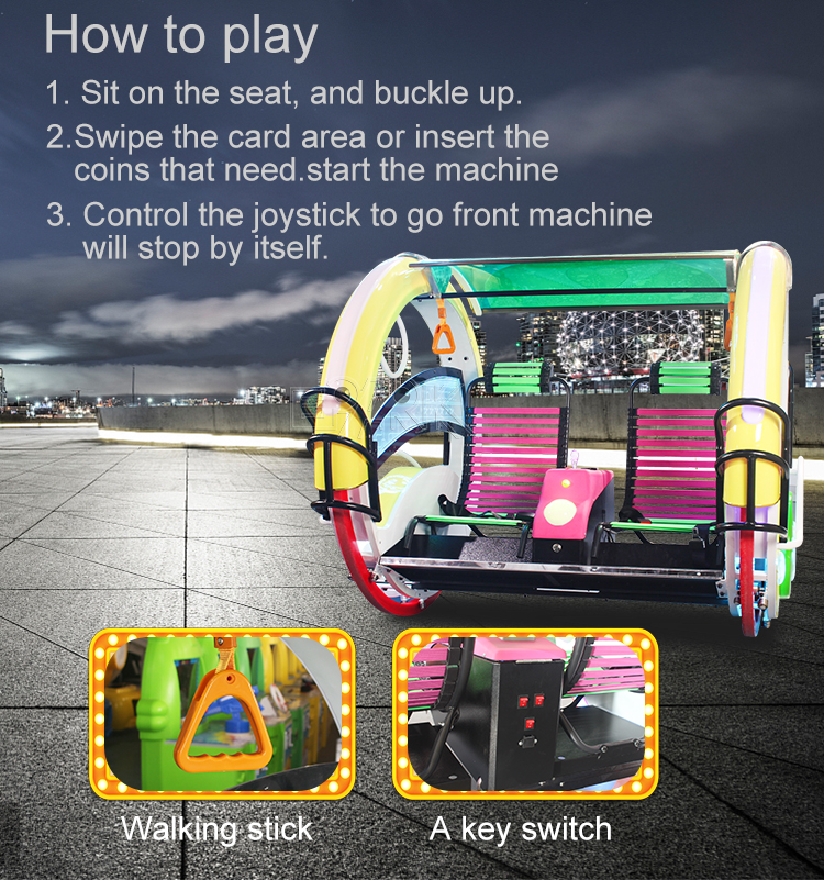 Children Adults Amusement Le Bar Swing Car Led Happy Car Moonwalk 180 Rolling Car For Sale details