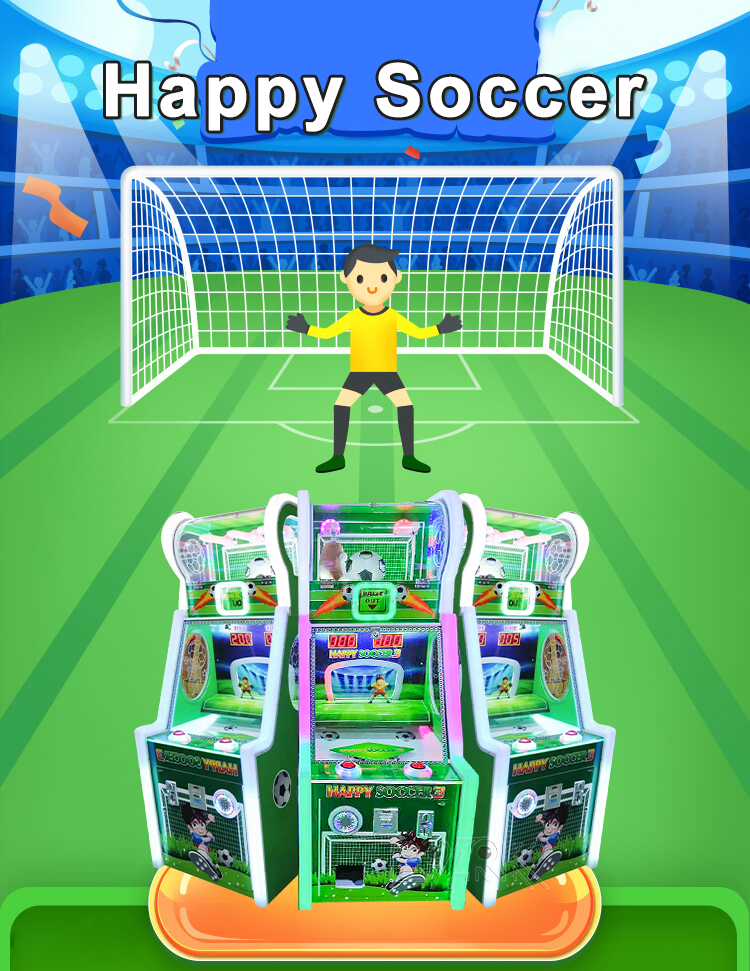 Indoor Amusement Coin Operated Arcade Happy Soccer Lottery Ticket Prize Game Machine supplier