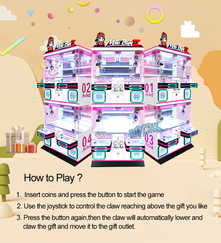 Amusement Park Arcade Coin Operated 4 Players Prize Vending Machine Mini Toy Claw Crane Machine manufacture