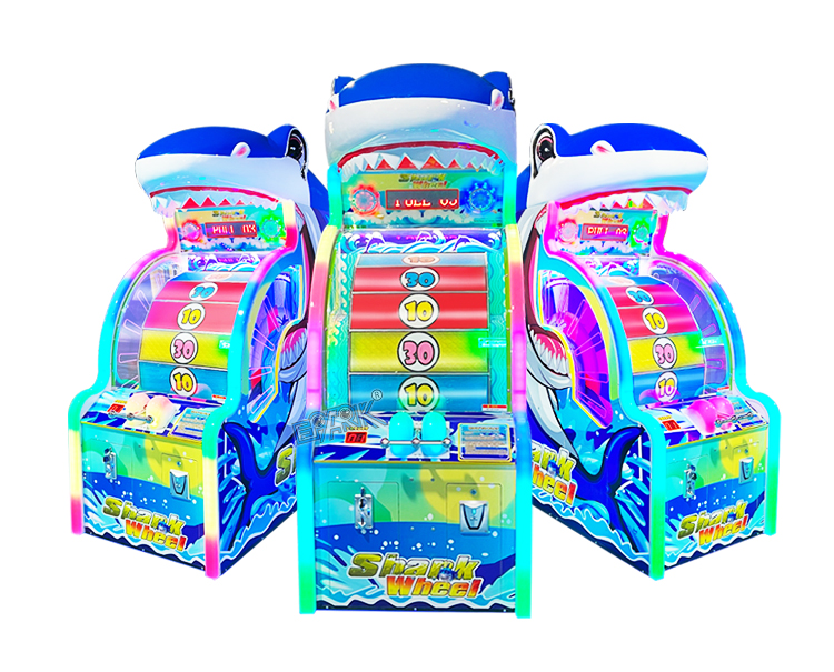 Indoor Coin Operated Arcade Juegos Para Ninos Shark Wheel Dinosaur Ticket Lottery Game Machine manufacture