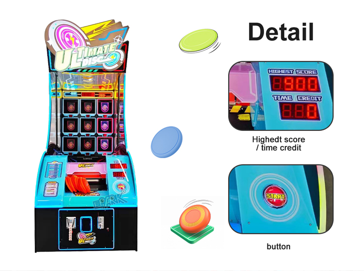 Arcade Coin Operated Machine Throw Flying Disk Kids Redemption Ticket Game Machine factory
