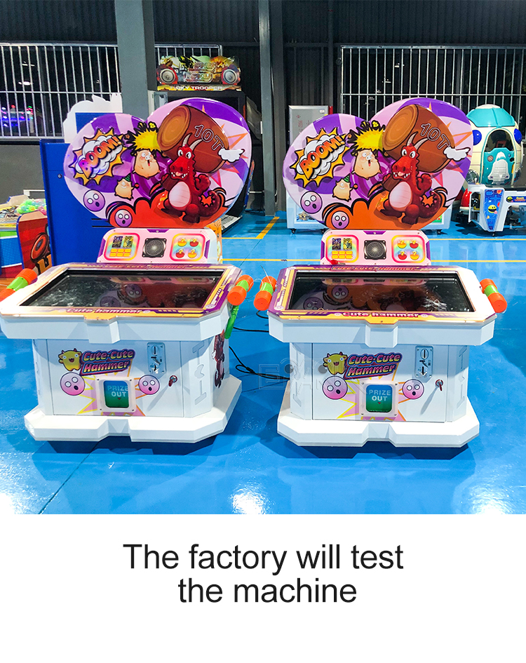 Kids Coin Operated Arcade Games Hitting Hammer Children Punching Video Ticket Game Machines factory