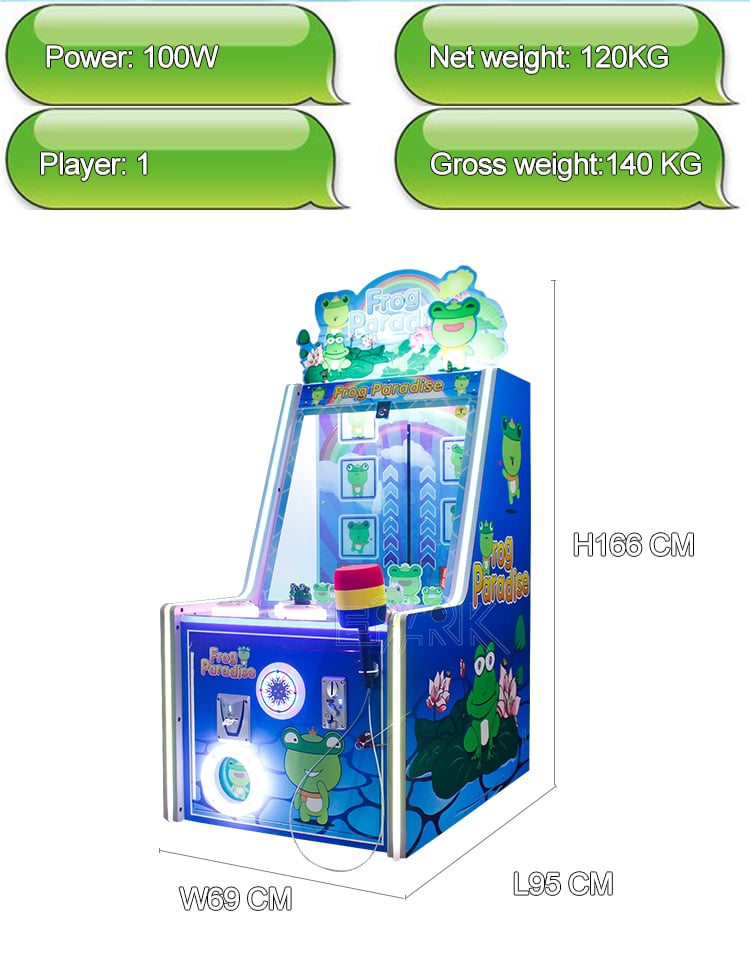 Kids Games Frog Paradise Lottery Ticket Machine Whac-A-Mole Arcade Game Machine details