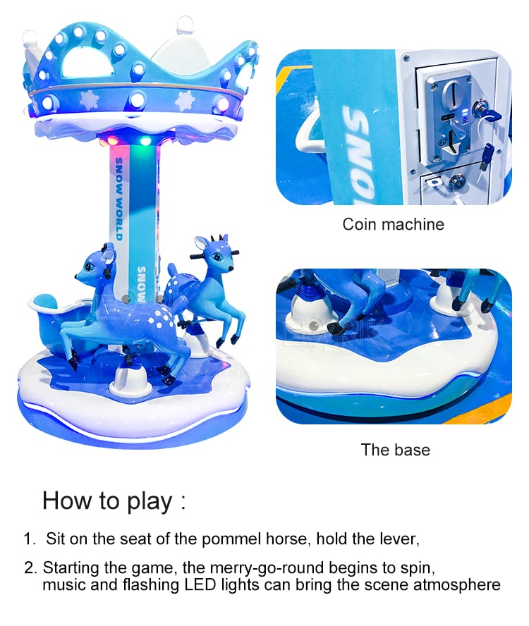 Amusement Games Park Games Carousel Rides Children Snow World Horse Carousel Kiddie Rides Outdoor Rides Mini Carousel details
